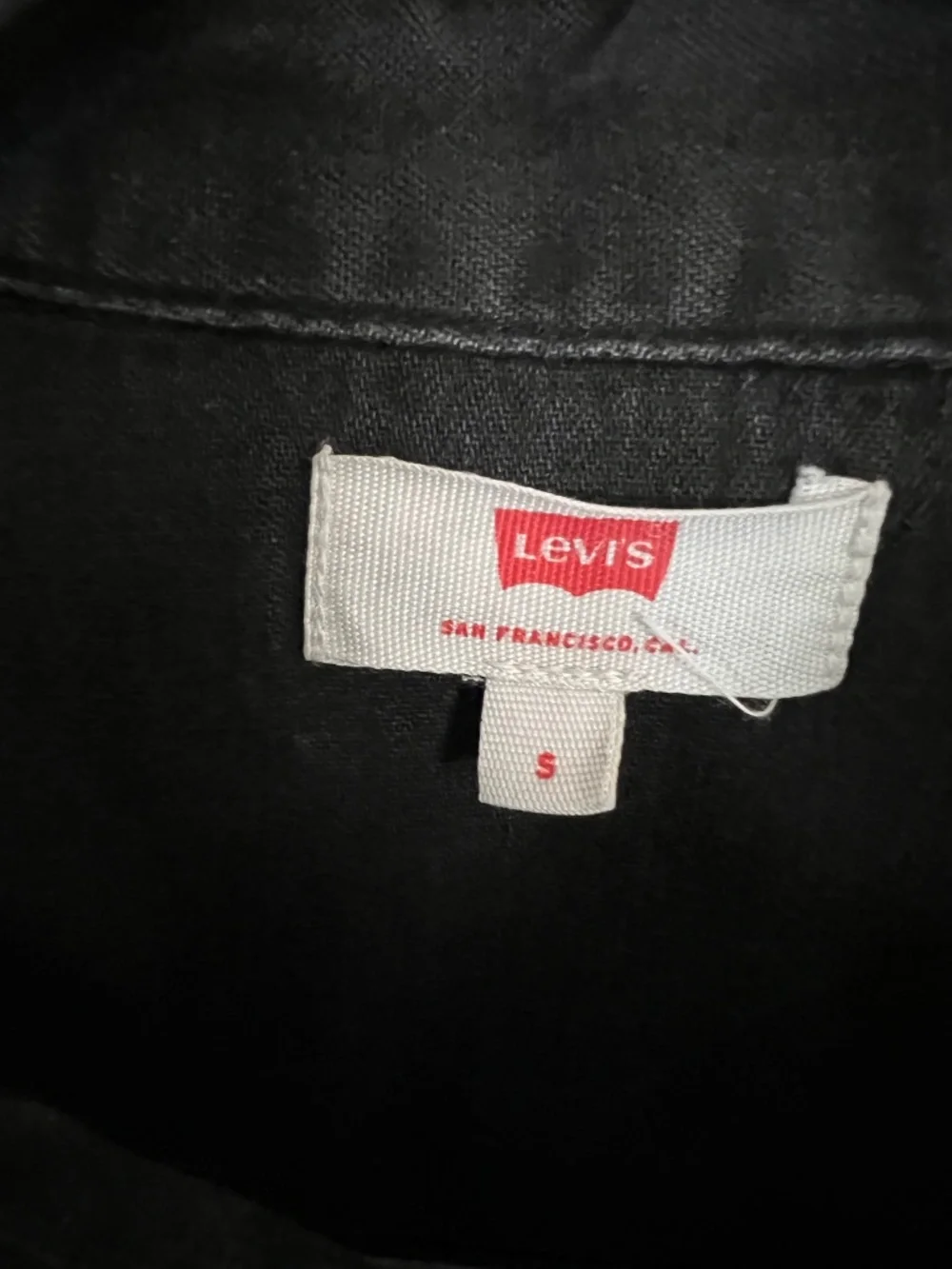 Levi's Black Faded Denim Western Button Down Shirt, Size Small